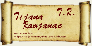 Tijana Ramjanac vizit kartica
